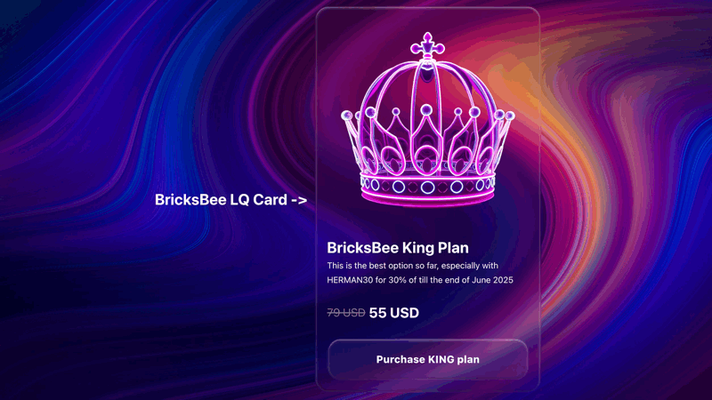 Liquid glass card bricksbee