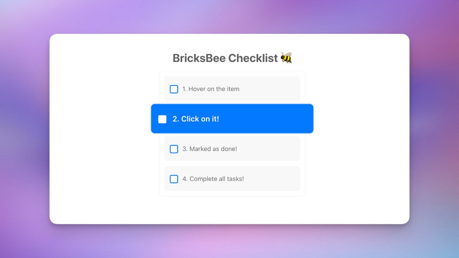 BB | Interactive Checklist | BricksBee