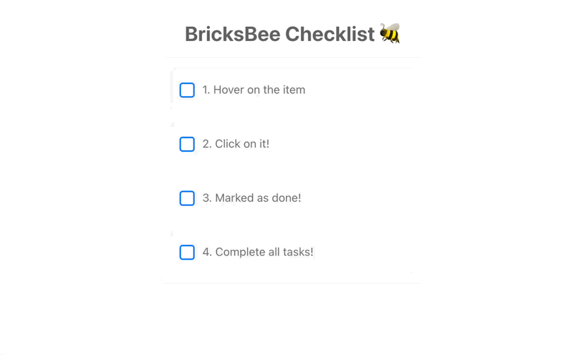 bricksbee interactive checklist made with Bricks Builder