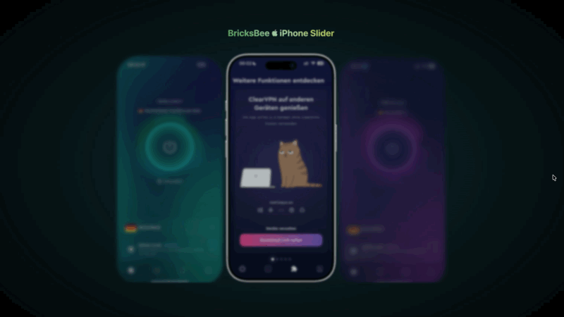 Animated slider for Bricks Builder made by Bricksbee. Ideally for presenting mobile apps.